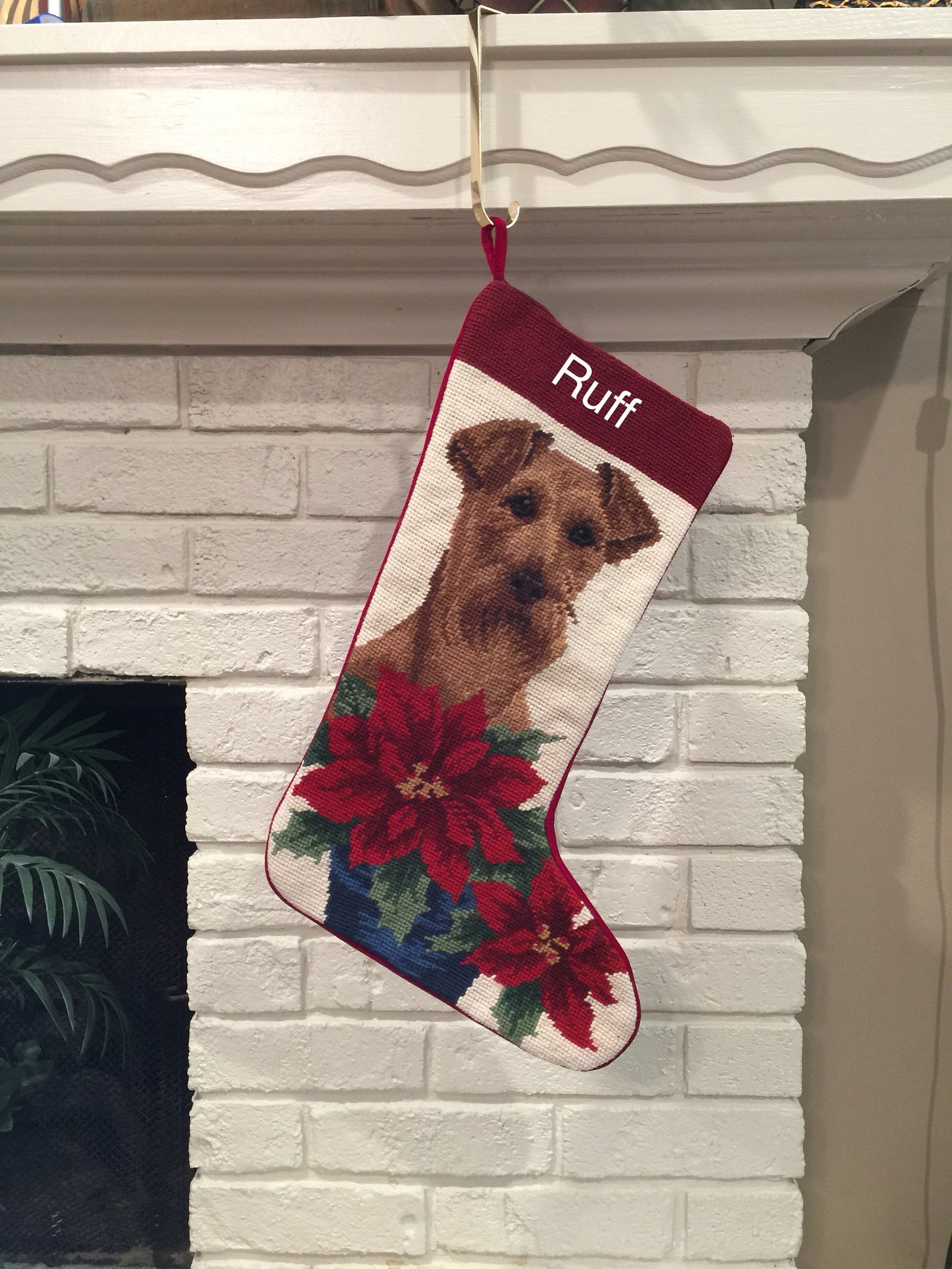 Irish Terrier Personalized Needlepoint Christmas Stocking Dog Etsy