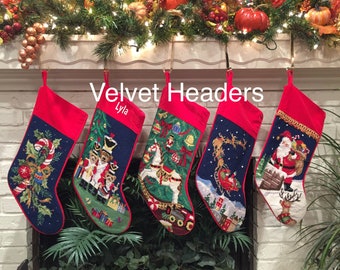 Personalized Needlepoint Christmas stockings, Family Holiday Personalized Gifts for Her