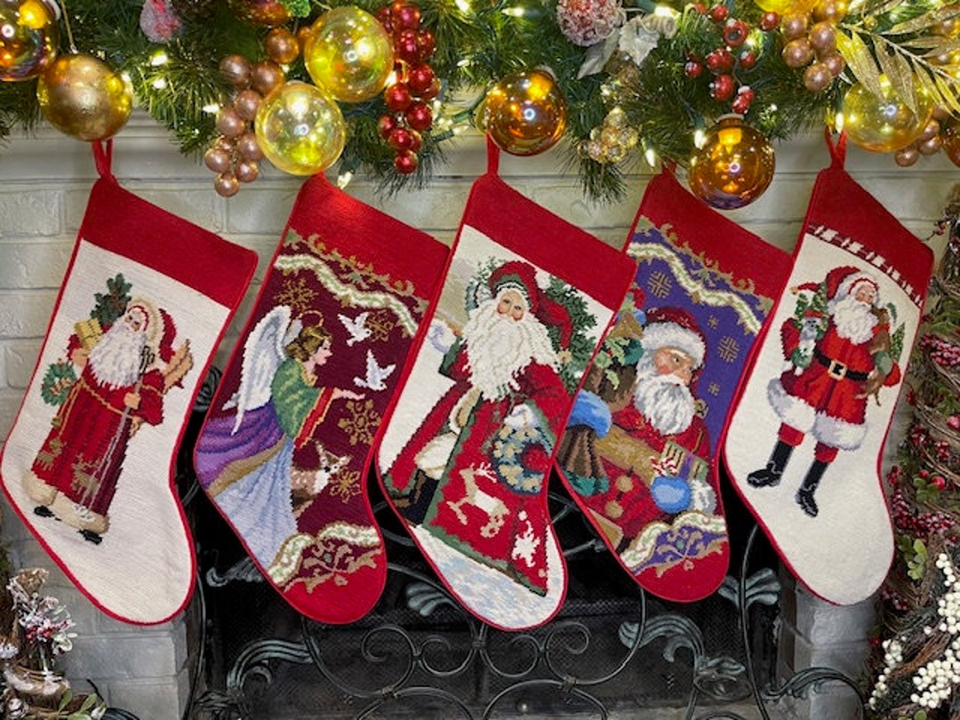 Personalized Christmas Needlepoint Stockings, Choice of Nutcracker or  Reindeer Name is Vinyl, Not Embroidery 