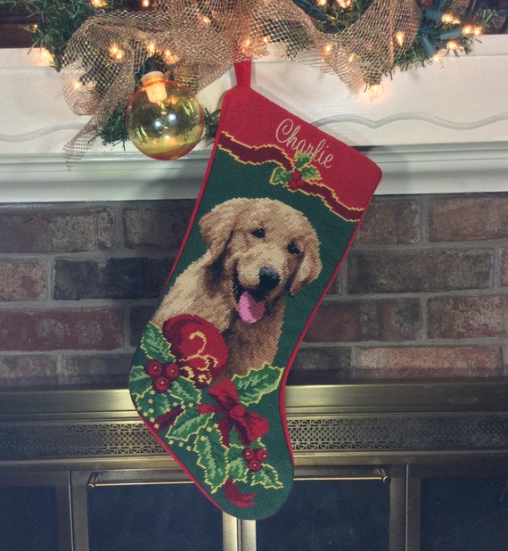 Golden Retriever Dog Christmas Stocking Golden Retriever Etsy
