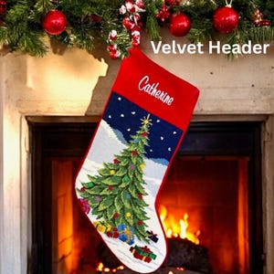 Personalized Needlepoint Christmas Stocking: Traditional Holiday Decor