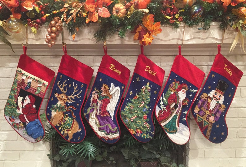 Personalized Needlepoint Christmas Stockings Family Heirloom  Etsy