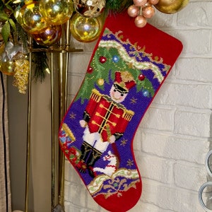 Toy Soldier Needlepoint Christmas Stocking Personalized | personalized seasonal Gifts for Her Family Holiday | Christmas Decor for boys