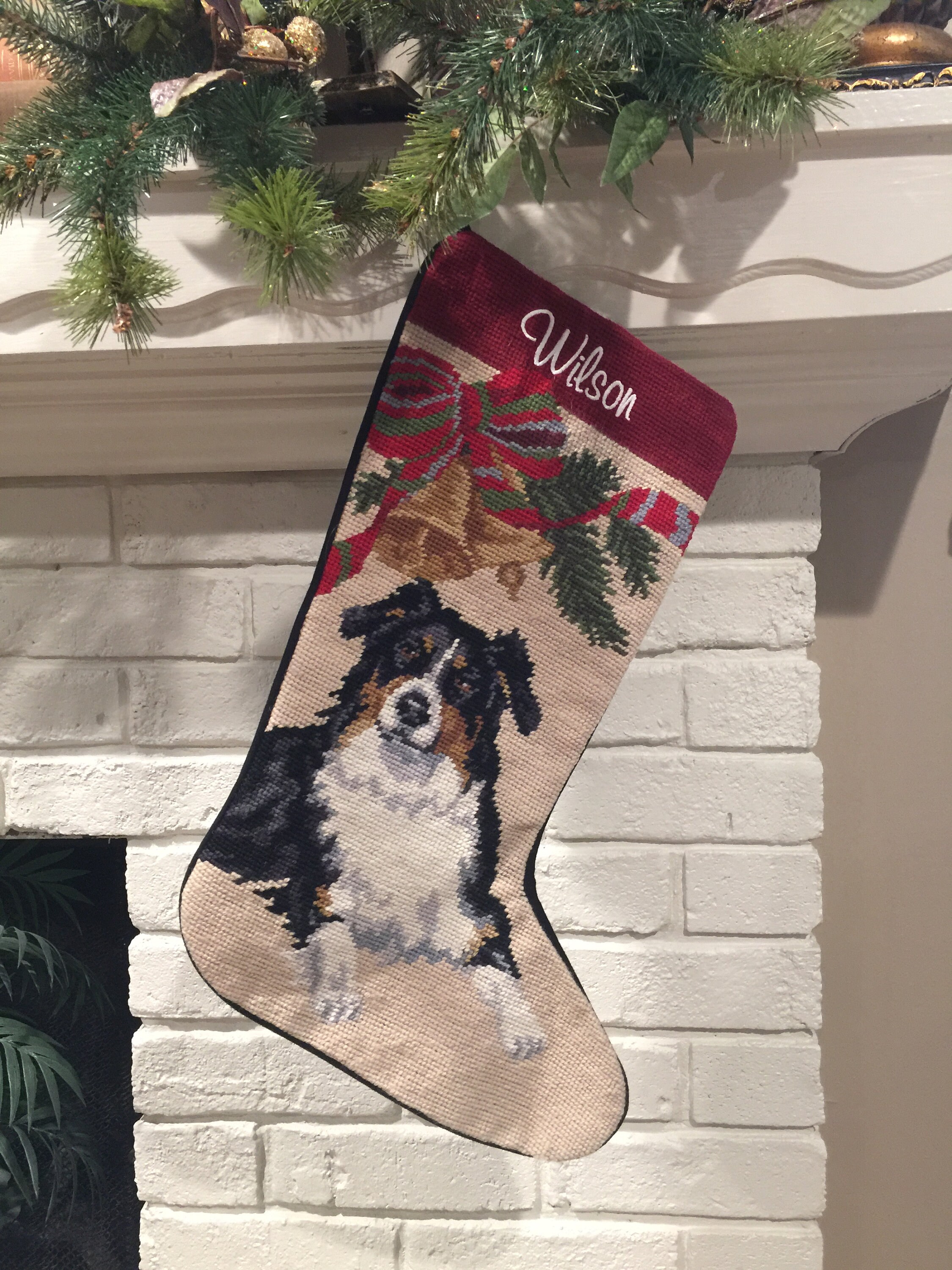Tri-Color Australian Shepherd Dog Christmas Stocking | Etsy