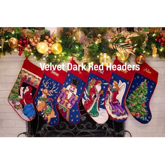 Jabara Group NEW Red Needlepoint Stocking Snowman Holiday Item