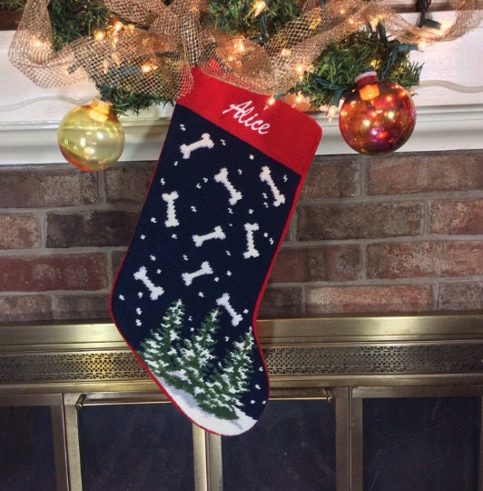 Personalized Needlepoint Christmas Stockings A Festive Touch for Your  Mantel 