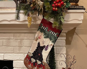 Scottie Dog Stocking Personalized Christmas stockings Needlepoint Scottie Stocking for Scottie Dog Lovers monogrammed family pets holiday