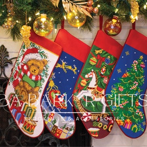 Personalized Embroidered Christmas Stockings Festive Holiday Decor image 1