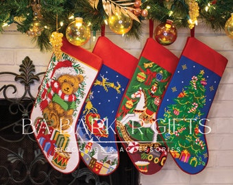 Personalized Embroidered Christmas Stockings -  Festive Holiday Decor