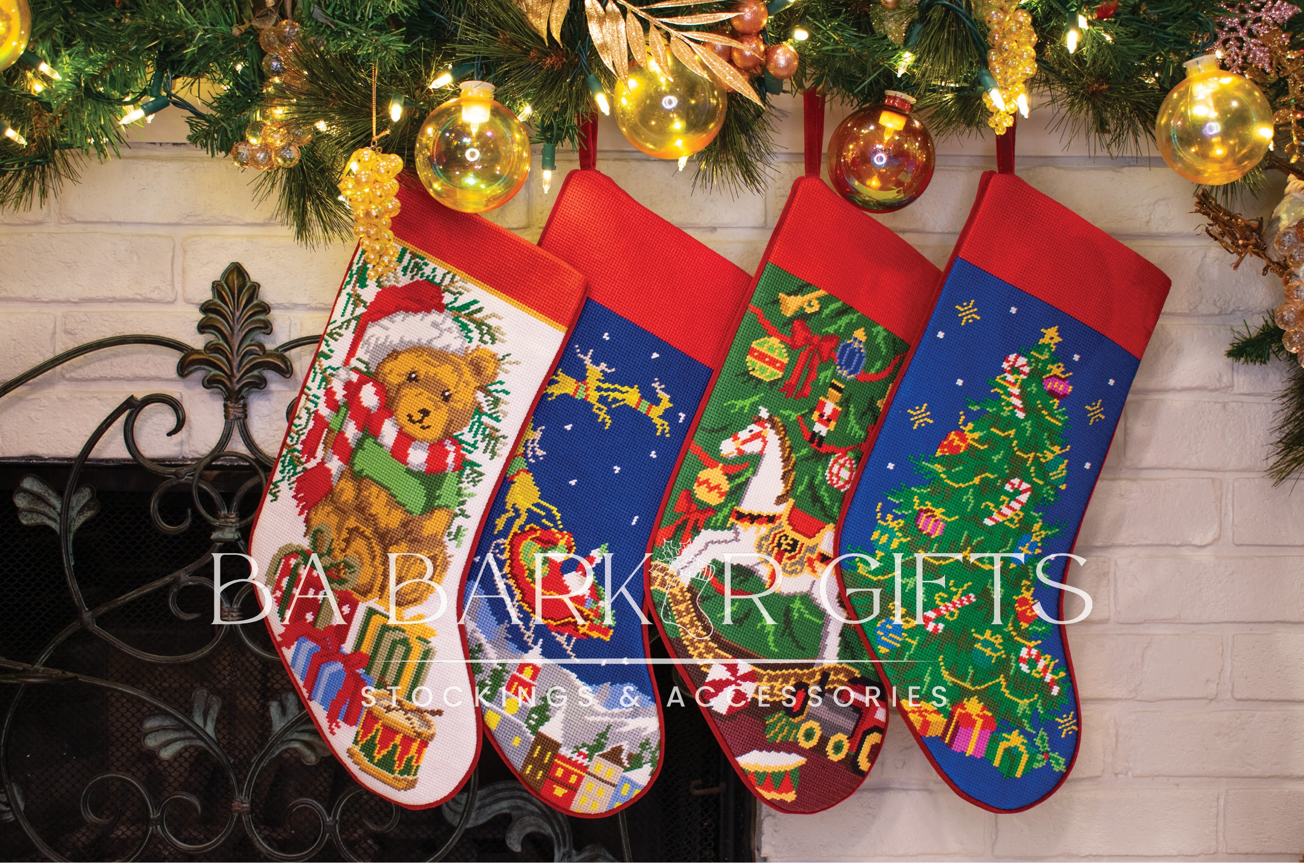 Personalized Embroidered Christmas Stockings Festive Holiday Decor 