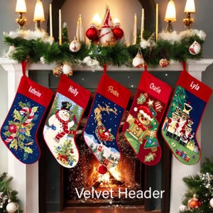 Handmade Needlepoint Christmas Stocking: Personalized Embroidered Name