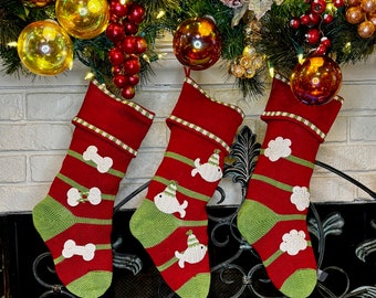 Knit Christmas Stockings for Dogs and Cats - Festive Pet Gift