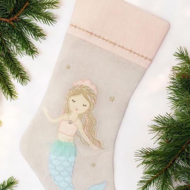 Personalized Christmas Stocking for Girls: Mermaid, Ballerina, Unicorn