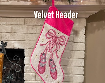 Ballet Shoes Personalized Needlepoint Christmas stockings Family embroidered stocking personalised stockings Holiday heirloom stocking