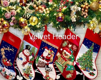 Needlepoint Christmas Stockings - Personalize Your Christmas Family Holiday Decor! Personalized Seasonal Monogrammed Gift