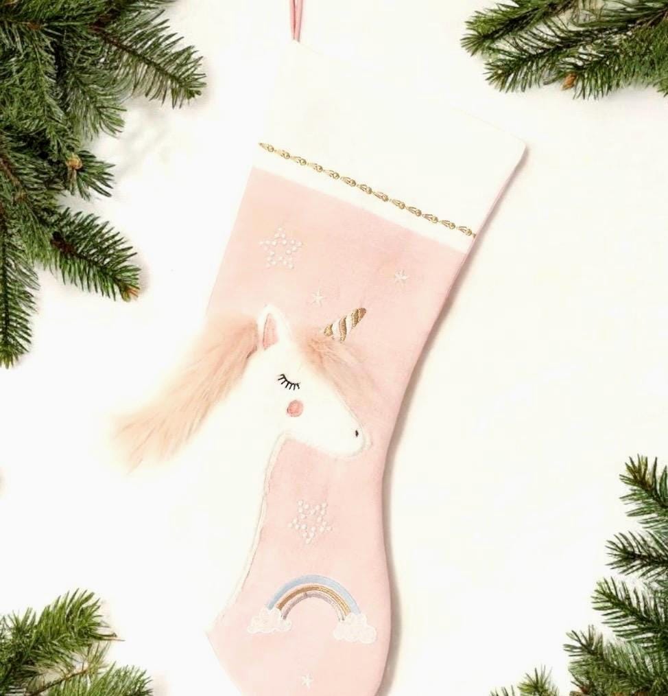 Personalized Christmas Stocking for Girls: Mermaid, Ballerina, Unicorn