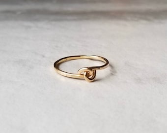 Dainty Knot Ring, Rose Gold Ring, Gold Knot Ring, Love Knot Ring, Friendship Ring, Best Friend Ring, Gift for Her