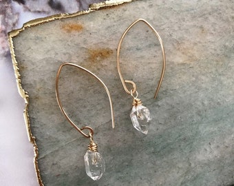 Herkimer Diamond Dangle Earrings | Ethical Jewelry | Bold Earrings | Slow Fashion