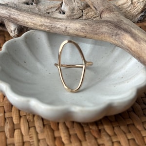 Open Oval Gold-Filled Ring | Modern Minimalist Statement Ring | Handmade Geometric Jewelry