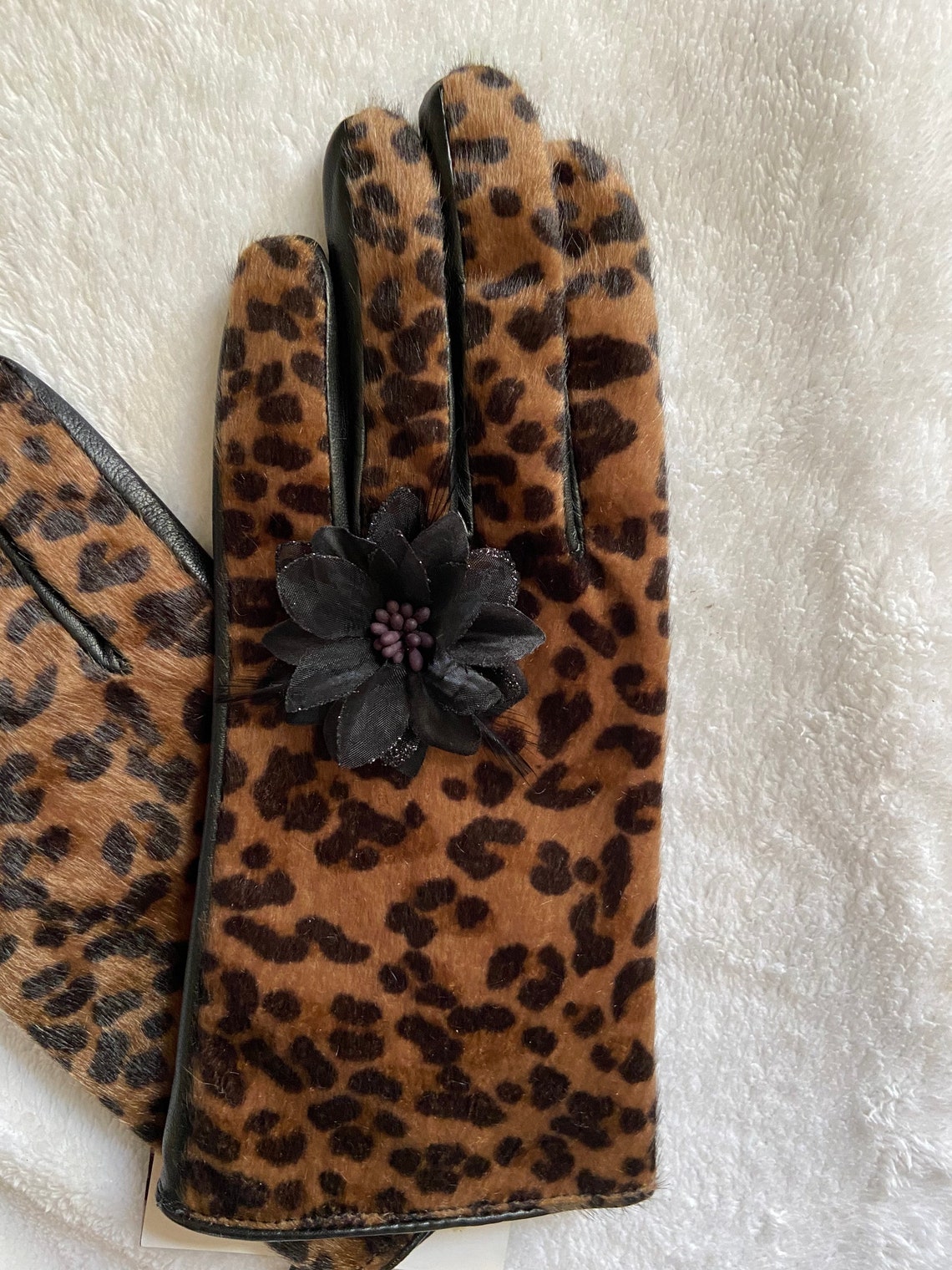 Stylish Leopard Print Winter Gloves Etsy