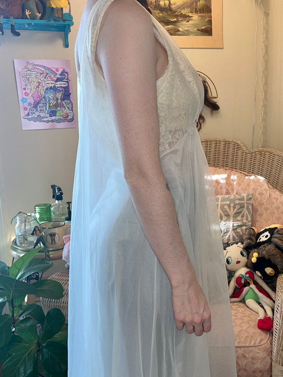 1970s / 1980s Vintage Blue Nightgown, Vintage Lin… - image 2