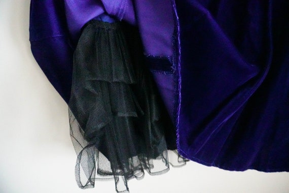 80s/90s Vintage Velvet Purple Skater Dress, 80s D… - image 5