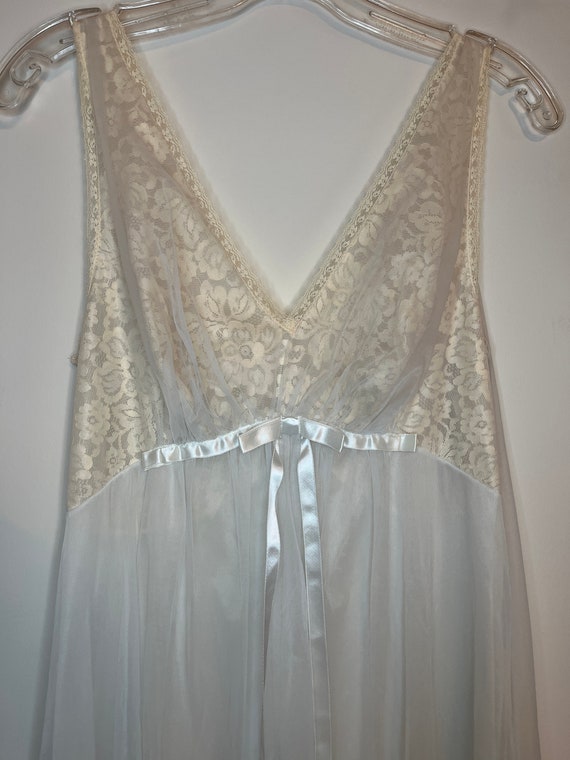 1970s / 1980s Vintage Blue Nightgown, Vintage Lin… - image 5
