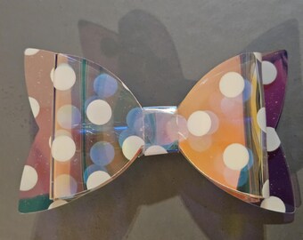 See Through Polka Dotted Hair Bow