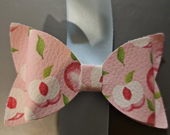 Peaches Faux Leather Hair Bow
