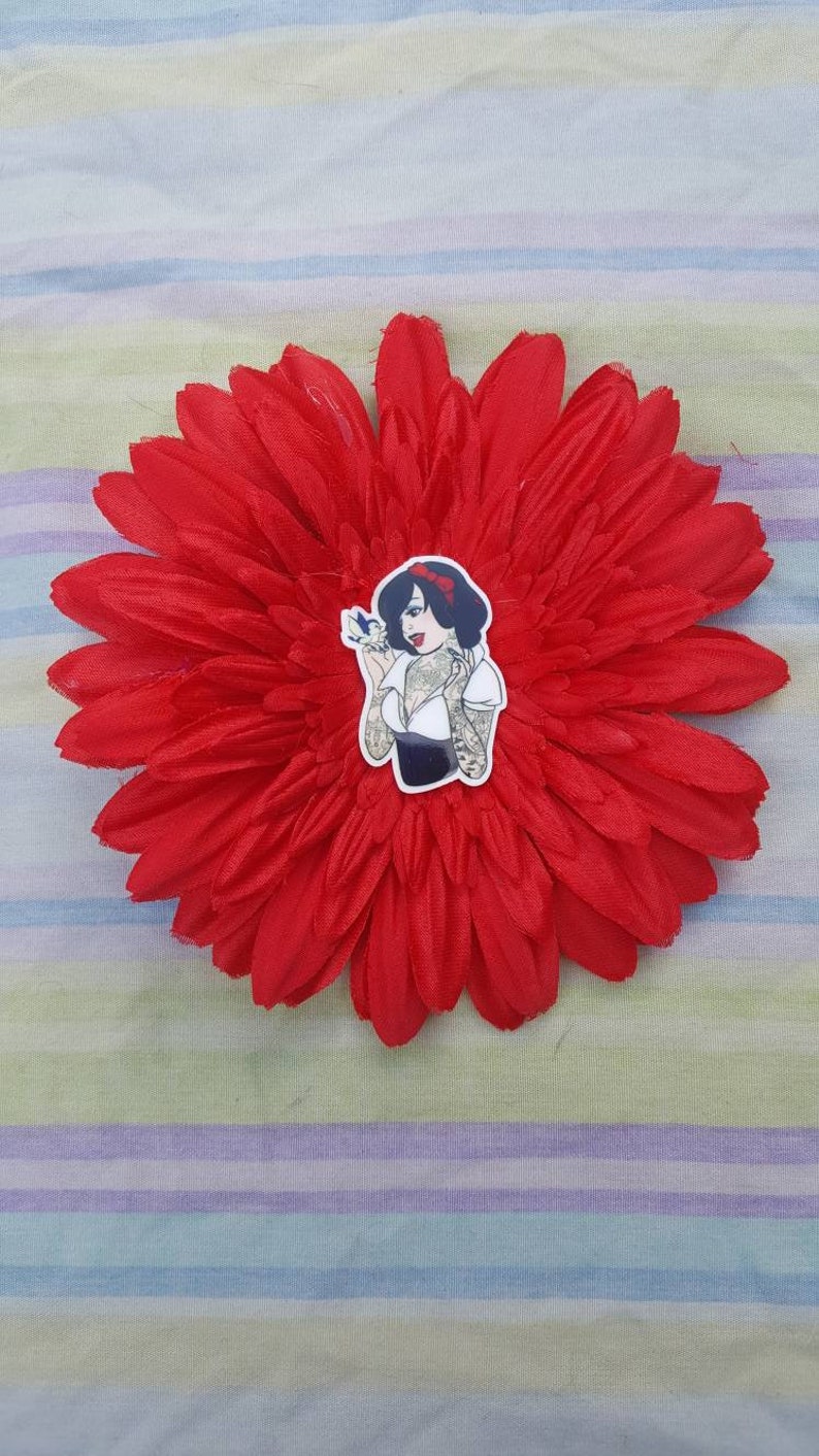 Tattooed Snow White Hair Flower