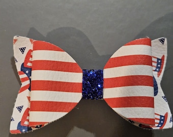 Stars & Stripes American Flag Hair Bow