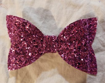 Pink Chunk Glitter Layered Bow