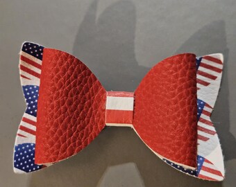 American Flag Hair Bow