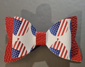 Patriotic Layered Hair Bow