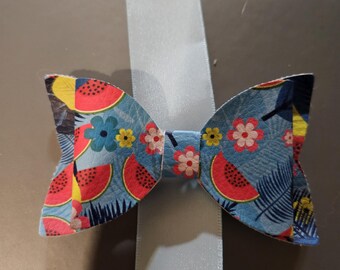 Paradise Faux Leather Hair Bow