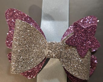 Butterfly Layered Glitter Hair Bow