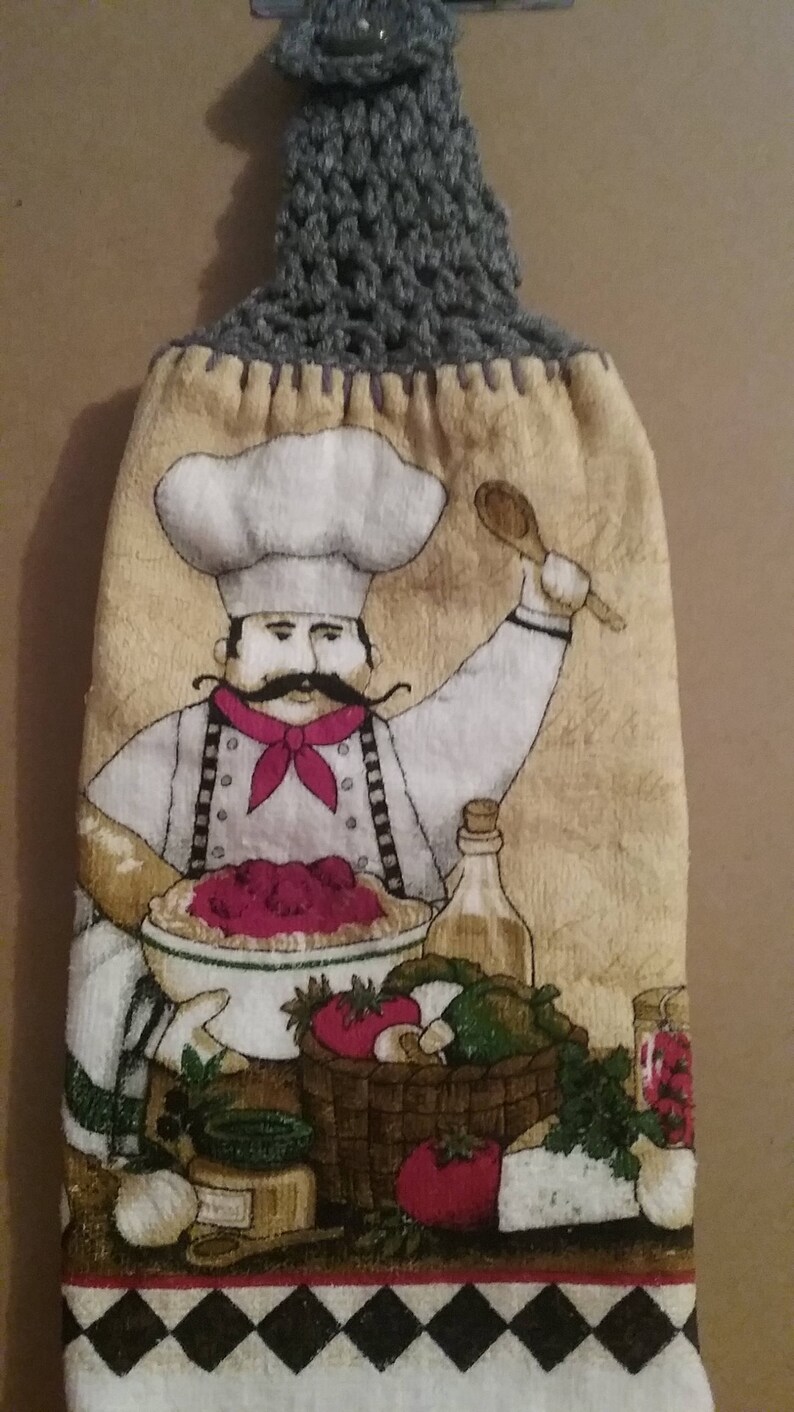 Happy Chef Double Sided Kitchen Hand Towel Gray 1 image 1