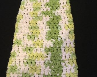 All Cotton Crochet Kitchen Hand Towel, Handmade, Hand Towel Limeade, Hanging