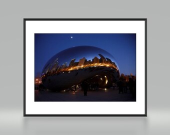 The Bean at Night, Chicago, Fine Art Photography, Digital Art Download, Wall Art Photo, City Photography, SAMSUNG FRAME TV Art, Downloadable