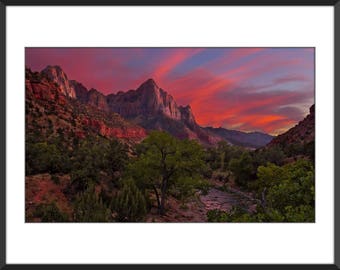 Sunset at Zion National Park - Color Photo Print - Fine Art Landscape Photography (SW04)