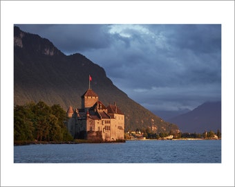 Chillon Castle at Sunset - Switzerland - Color Photo Print - Fine Art Photography (SW12)