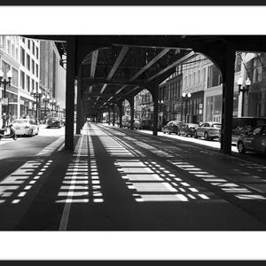 Black and White Chicago Photo Print - Fine Art Photography (CH01), Chicago Street Photo, Wall Art Poster, Downtown Chicago, City Street Art