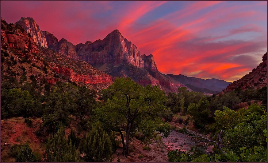 Sunset at Zion National Park - Color Photo Print - Fine Art Landscape ...