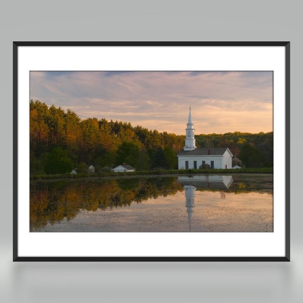 Evening on a Farm - Country Church - Historical Hale Farm in Ohio - Photo Print Nature Photography (HF04), Rural America, Rural Landscape