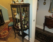 FRENCH VITRINE with Hand Painted Cherubs and Flowers