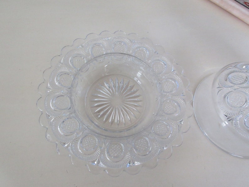 PRESSED GLASS BUTTER Dish with Lid