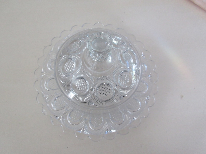 PRESSED GLASS BUTTER Dish with Lid