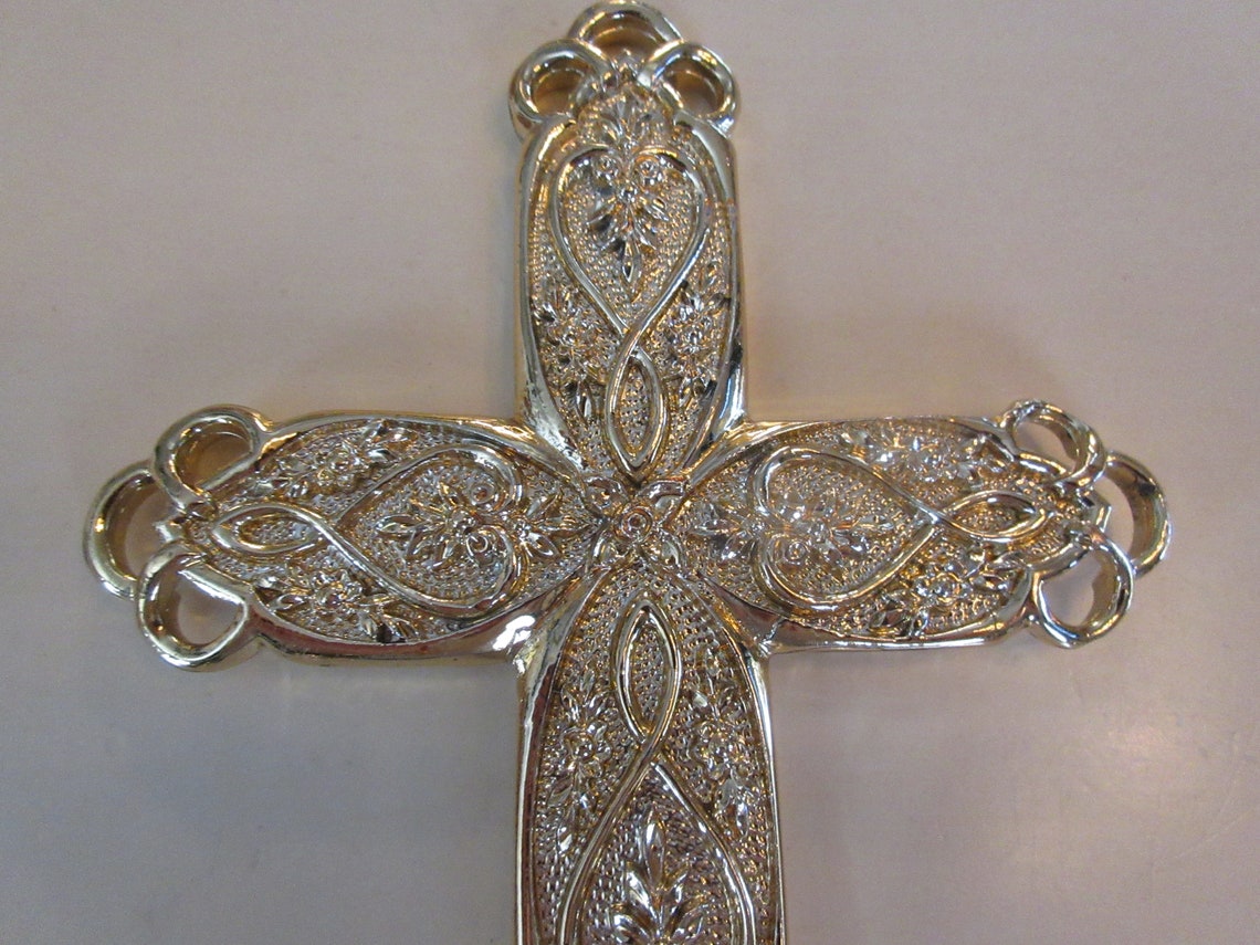 GOLD PLATED CROSS Wall hanging Etsy