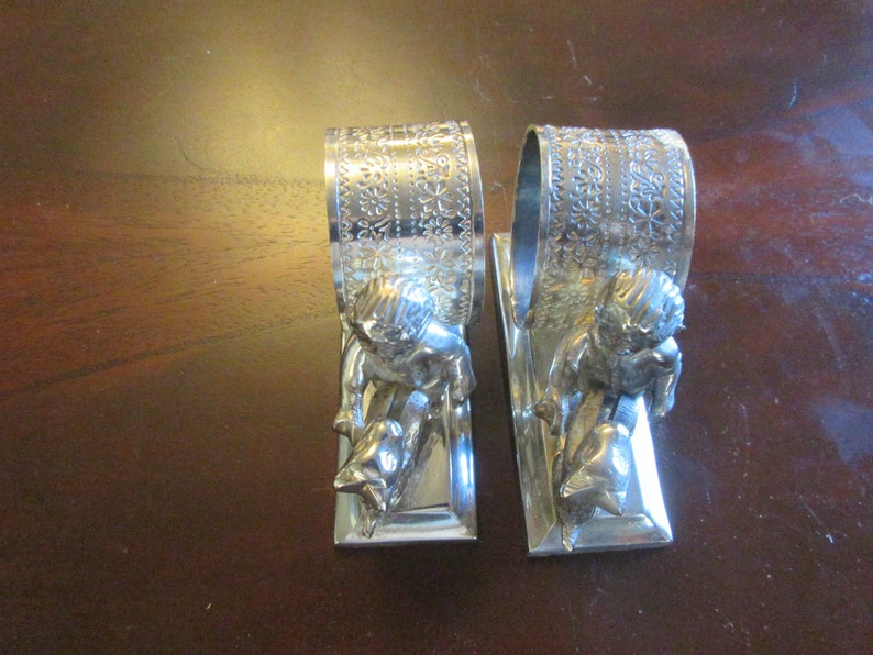 NAPKIN HOLDERS with Little Boys and Dogs