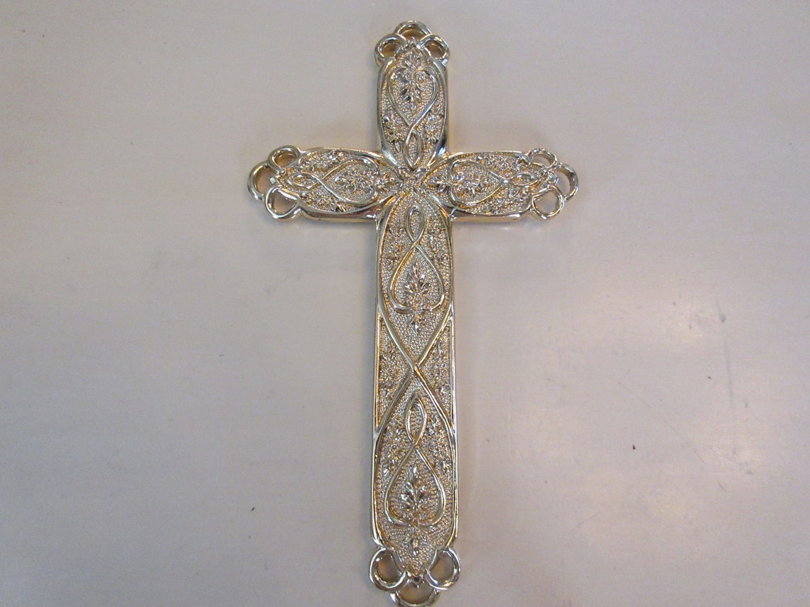 GOLD PLATED CROSS Wall hanging Etsy